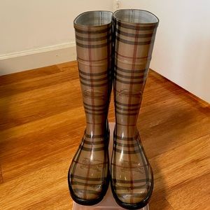 Vintage Burberry Haymarket Tall Rainboots